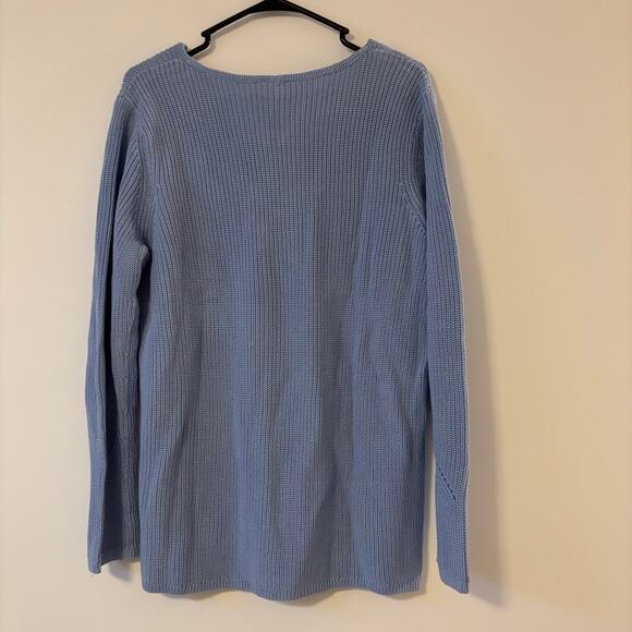 NWT Talbots Shaker Stitch Cable Knit Long Sleeve Sweater 1X V Neck 100% Cotton - Picture 6 of 8